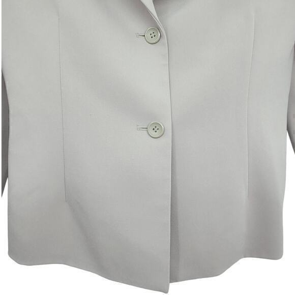 Vintage Petite Sophisticate Gray Two‎ Button Long Sleeve Boxy Blazer Jacket - Picture 8 of 15